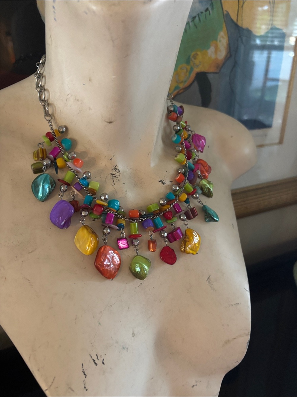 Colorful Multi-Stone Statement Necklace - Women Jewelry
